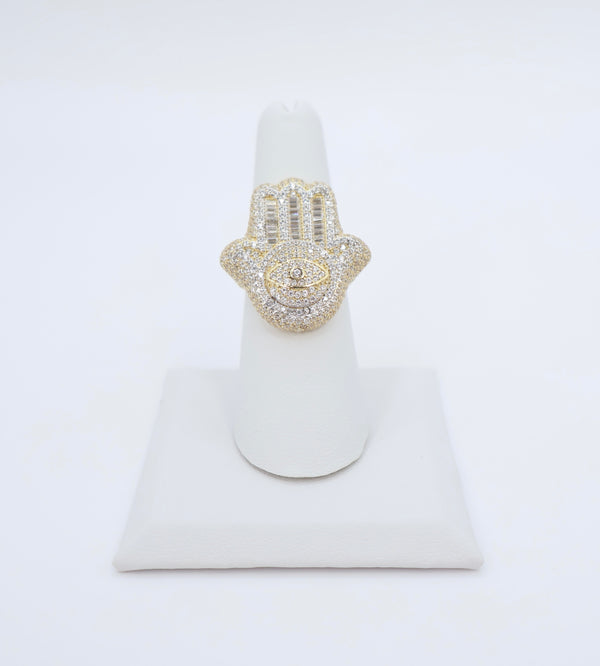 14k Hamsa Men's Ring Yellow Gold