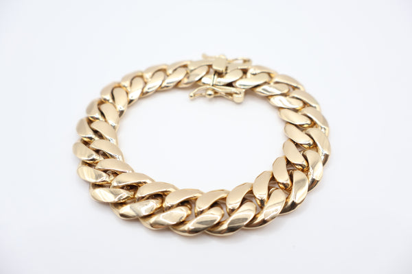 14k Semi-Solid miami Cuban Bracelet