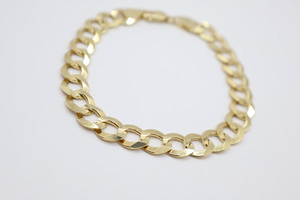 14K Solid Flat Cuban Bracelet