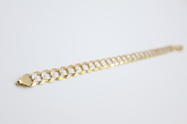 14K Solid Cuban Bracelet Two-Tone