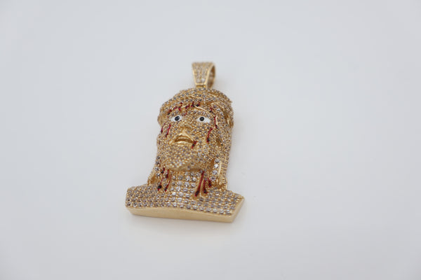 14k Jesus Piece Pendant (CZ)