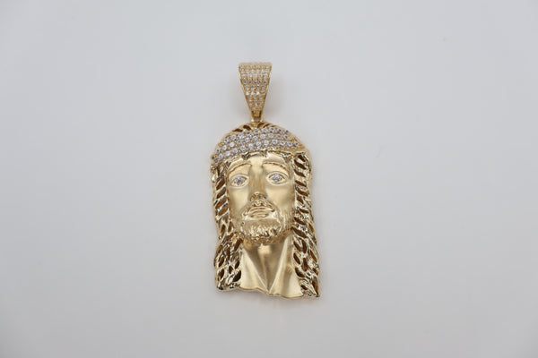 14k Jesus Piece Pendant (CZ)