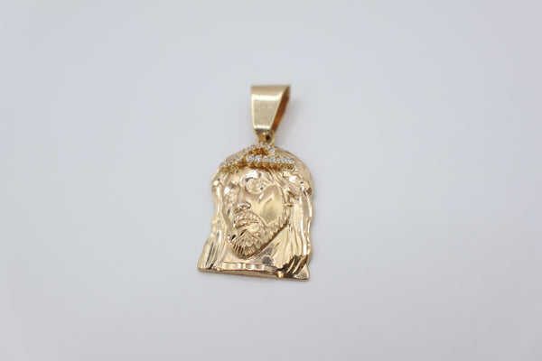 14k Jesus Piece Pendant (CZ)